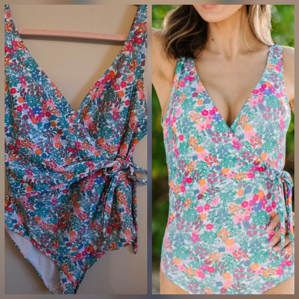 Shop The Mint Day In The Sun Floral One Piece Swimsuit Ladies Size XL